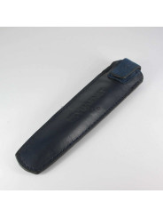 Grand Fourreau Cuir Vuarnet® à fermeture Bleu (1 Stylo)