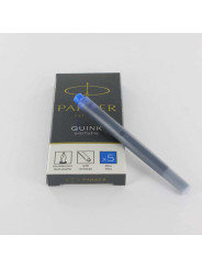 Cartouches Bleues effaçables Parker Quink- Boite de 5