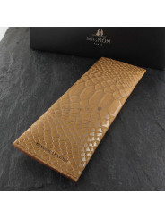 Trousse Plate Cuir Mignon® Python Métal Cuivre