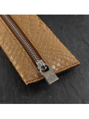 Trousse Plate Cuir Mignon® Python Métal Cuivre