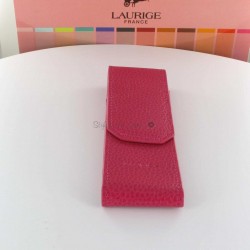 Etui Cuir Laurige® Fuchsia 2 Stylos Aimanté