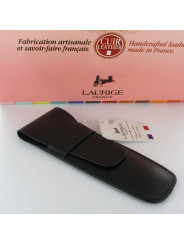Etui Cuir Laurige® Noir 2 Stylos