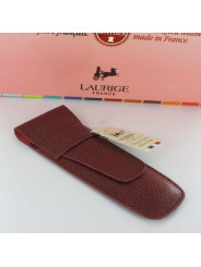 Etui Cuir Laurige® Bordeaux 2 Stylos