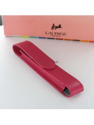 Etui Cuir Laurige® Fuchsia 1 Stylo Aimanté