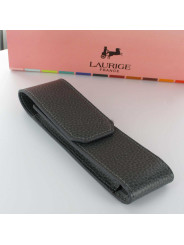 Etui Cuir Laurige® Gris 2 Stylos Aimanté