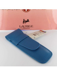 Etui Cuir Laurige® Turquoise 2 Stylos