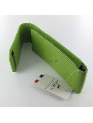 Etui Cuir Laurige® Pistache 2 Stylos Aimanté