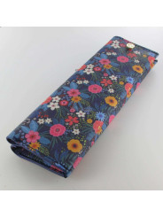 Etui Stylos Oberthur® Barbade (double poche) Fleuri Marine