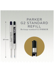 Lot de 6 Recharges Bille et Gel 3 Noires et 3 Bleues M Parker®