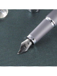 Stylo plume (F) Parker IM Writing Rituals, Gris dégradé et Chromé