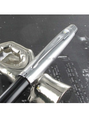 Stylo Plume (fine) Sheaffer® "Serie 100" Laqué Noir Chromé Brossé