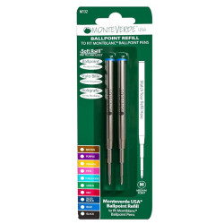 Pack de 2 Recharges BILLE BLEUE MOYENNE 0,7 mm (recharge générique/compatible) pour stylos MB.